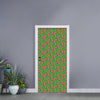 Merry Christmas Candy Cane Pattern Print Door Sticker