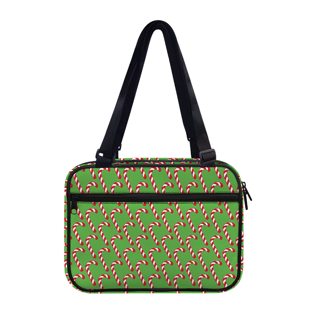 Merry Christmas Candy Cane Pattern Print Double Strap Bible Bag