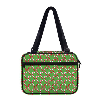 Merry Christmas Candy Cane Pattern Print Double Strap Bible Bag