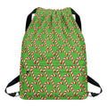 Merry Christmas Candy Cane Pattern Print Drawstring Backpack