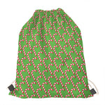 Merry Christmas Candy Cane Pattern Print Drawstring Bag