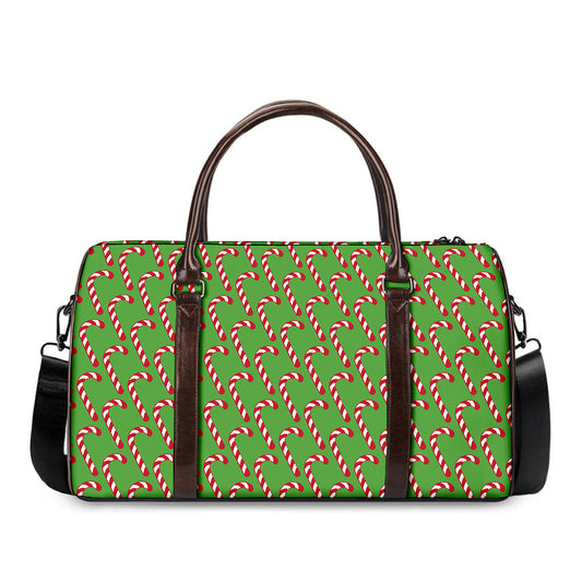 Merry Christmas Candy Cane Pattern Print Duffle Bag