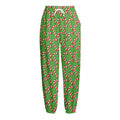 Merry Christmas Candy Cane Pattern Print Fleece Lined Knit Pants