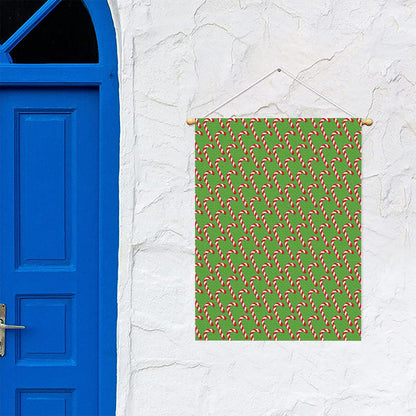 Merry Christmas Candy Cane Pattern Print Garden Flag