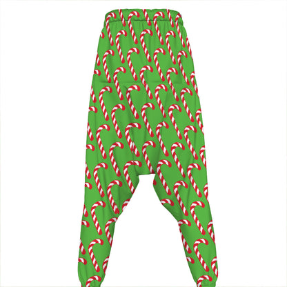 Merry Christmas Candy Cane Pattern Print Hammer Pants