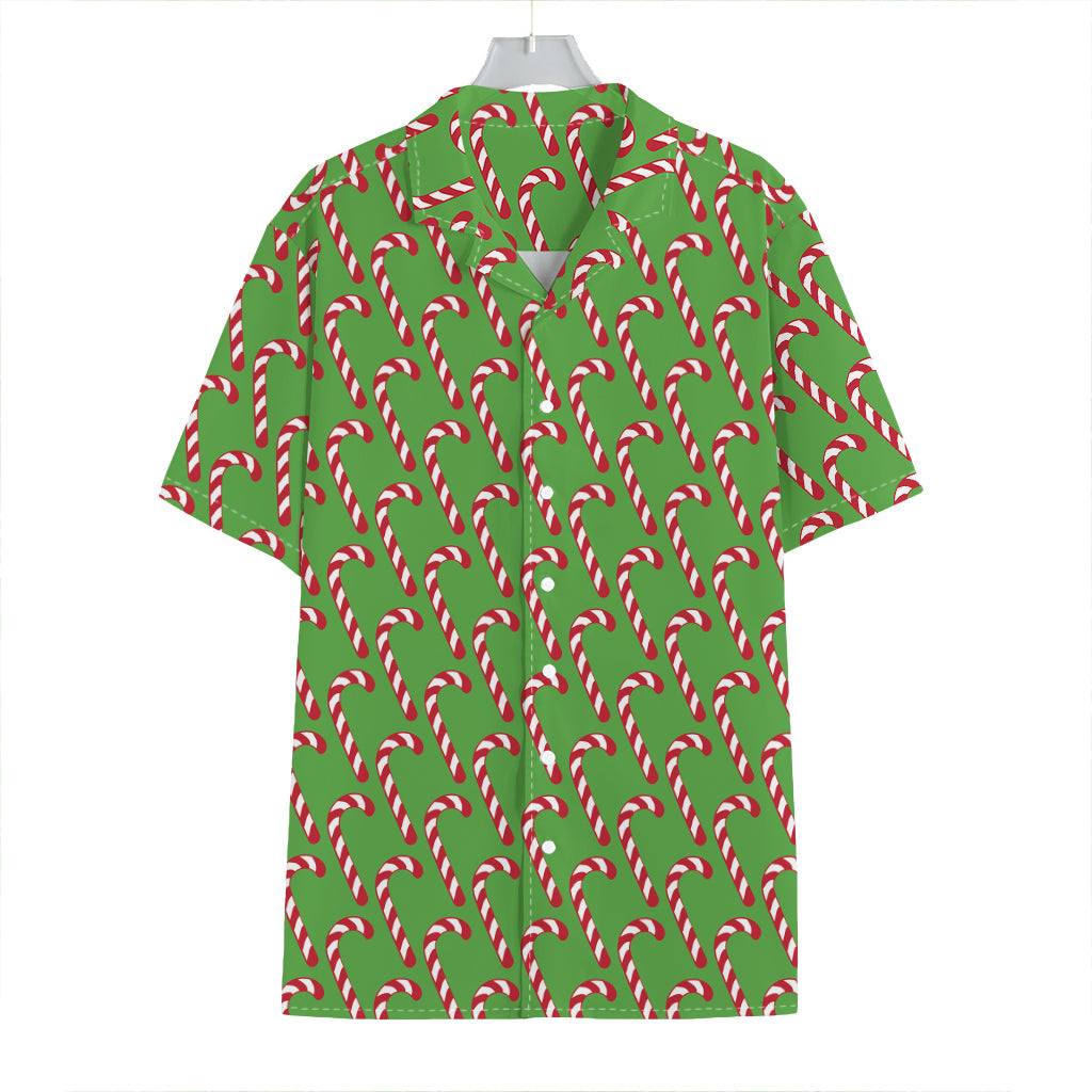 Merry Christmas Candy Cane Pattern Print Hawaiian Shirt