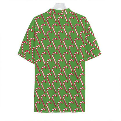 Merry Christmas Candy Cane Pattern Print Hawaiian Shirt