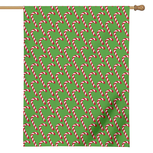 Merry Christmas Candy Cane Pattern Print House Flag