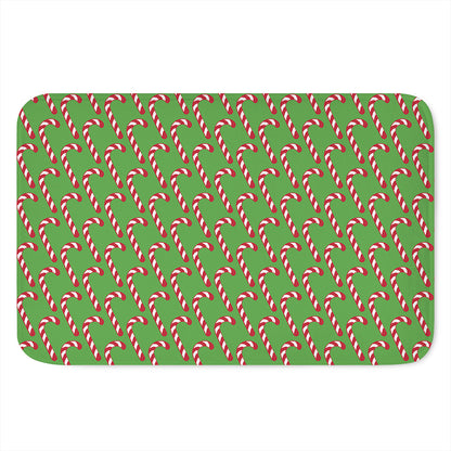 Merry Christmas Candy Cane Pattern Print Indoor Door Mat
