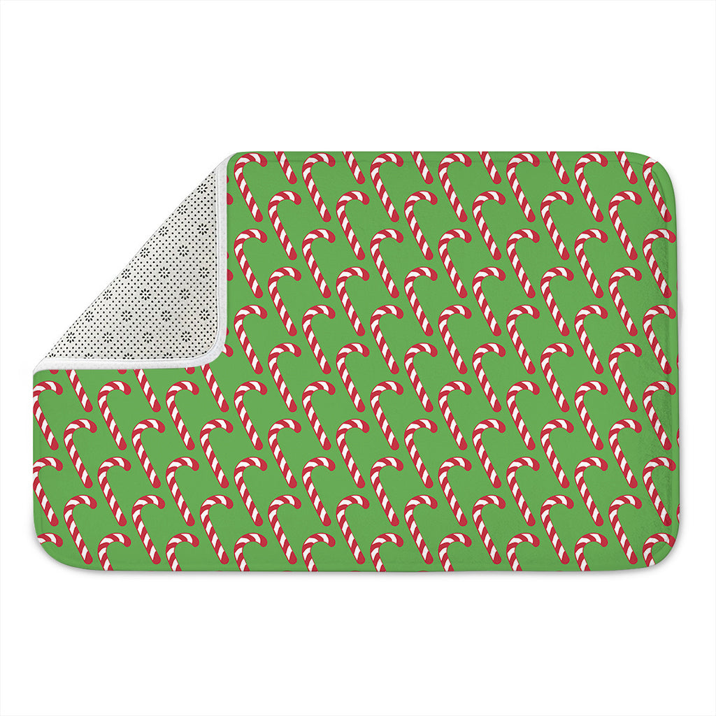 Merry Christmas Candy Cane Pattern Print Indoor Door Mat