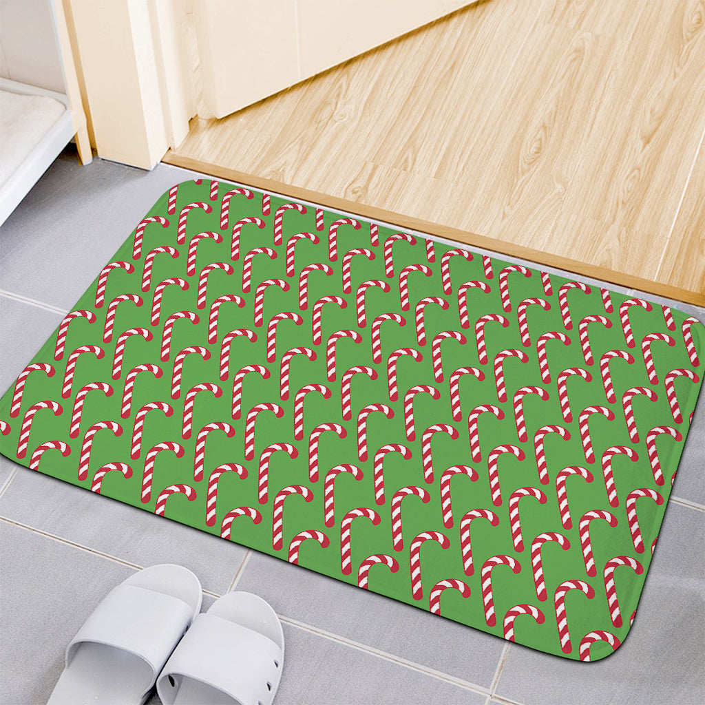 Merry Christmas Candy Cane Pattern Print Indoor Door Mat
