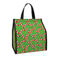 Merry Christmas Candy Cane Pattern Print Insulated Lunch Tote