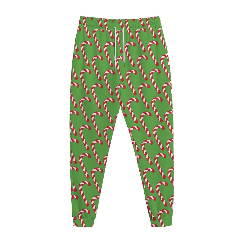 Merry Christmas Candy Cane Pattern Print Jogger Pants