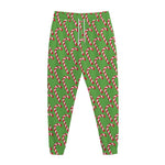 Merry Christmas Candy Cane Pattern Print Jogger Pants