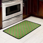 Merry Christmas Candy Cane Pattern Print Kitchen Mat