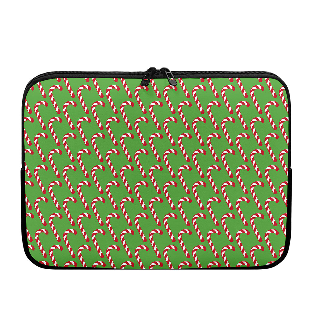 Merry Christmas Candy Cane Pattern Print Laptop Sleeve