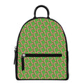 Merry Christmas Candy Cane Pattern Print Leather Backpack