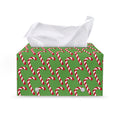 Merry Christmas Candy Cane Pattern Print Leather Tissue Box Cover
