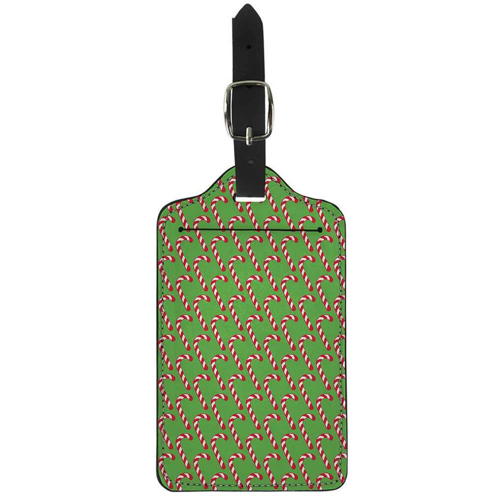 Merry Christmas Candy Cane Pattern Print Luggage Tag