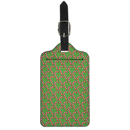Merry Christmas Candy Cane Pattern Print Luggage Tag