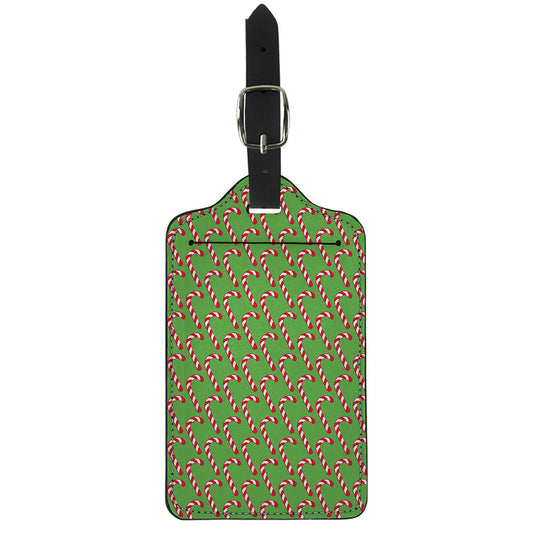 Merry Christmas Candy Cane Pattern Print Luggage Tag