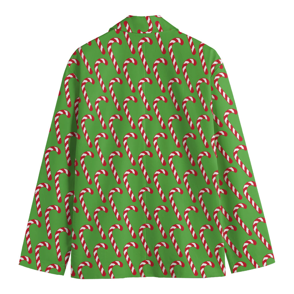 Merry Christmas Candy Cane Pattern Print Men's Blazer