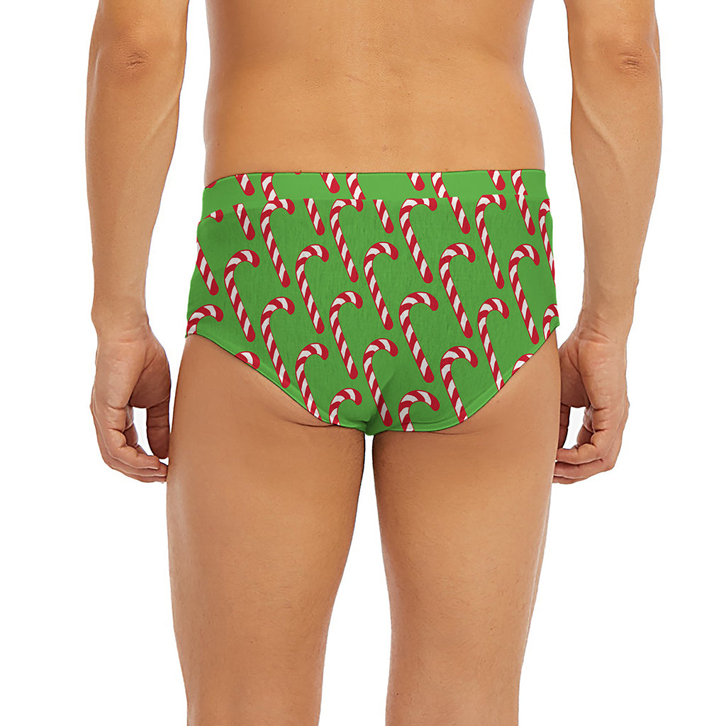 Merry Christmas Candy Cane Pattern Print Men's Briefs