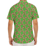 Merry Christmas Candy Cane Pattern Print Men's Deep V-Neck Shirt