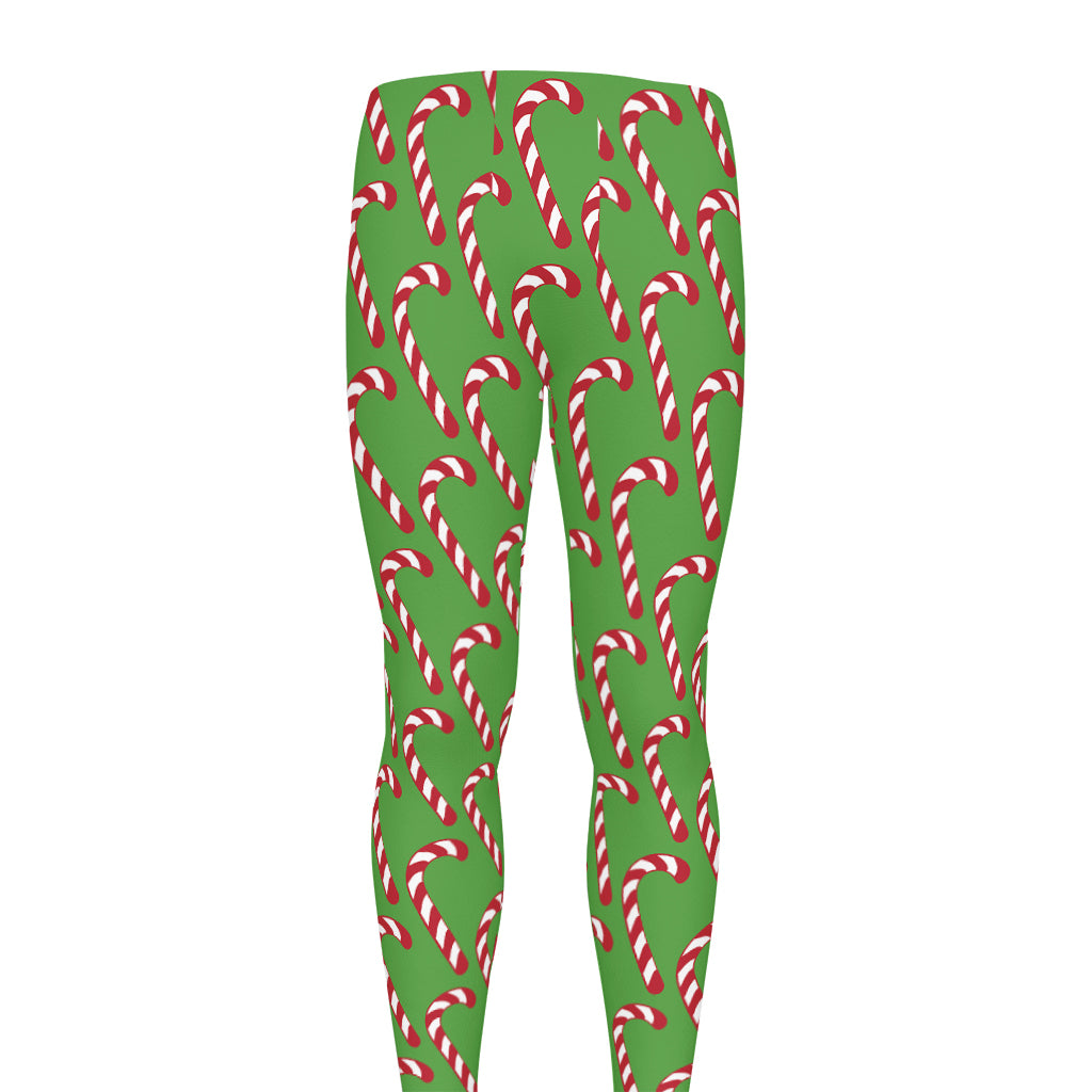 Merry Christmas Candy Cane Pattern Print Men's leggings