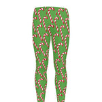 Merry Christmas Candy Cane Pattern Print Men's leggings