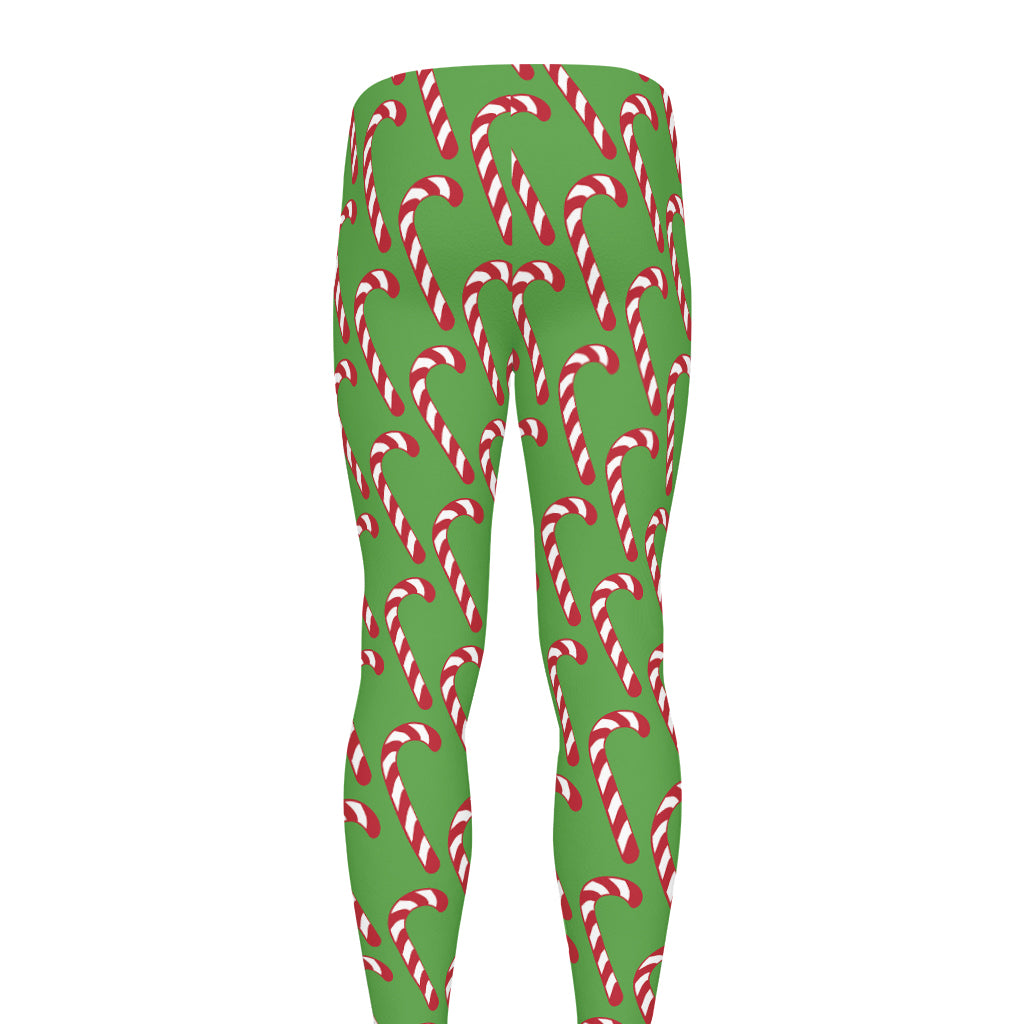 Merry Christmas Candy Cane Pattern Print Men's leggings