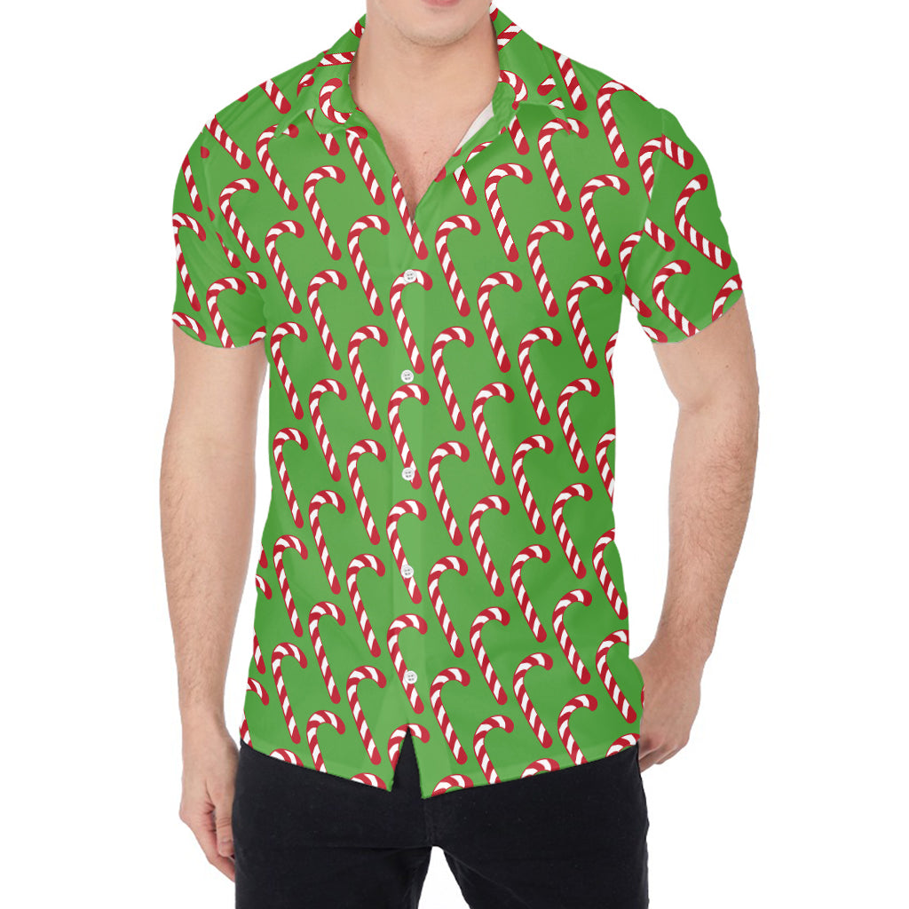 Merry Christmas Candy Cane Pattern Print Men's Shirt