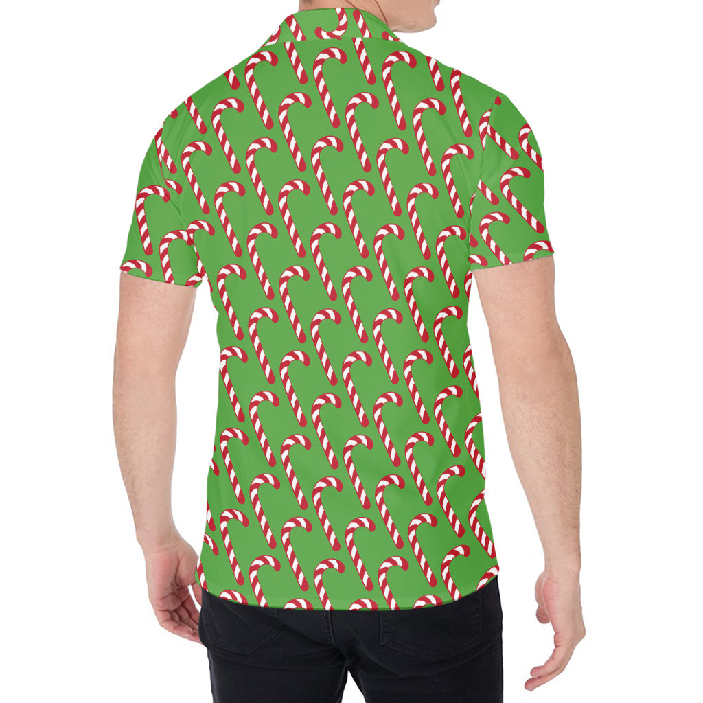 Merry Christmas Candy Cane Pattern Print Men's Shirt