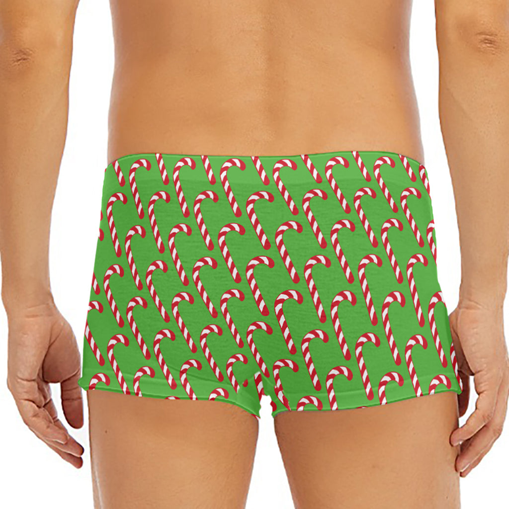 Merry Christmas Candy Cane Pattern Print Men's Short Boxer Briefs
