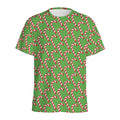 Merry Christmas Candy Cane Pattern Print Men's Athletic T-Shirt