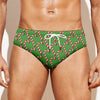 Merry Christmas Candy Cane Pattern Print Men's Swim Briefs