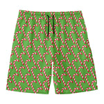 Merry Christmas Candy Cane Pattern Print Men's Swim Trunks