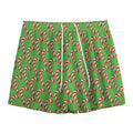 Merry Christmas Candy Cane Pattern Print Mesh Shorts