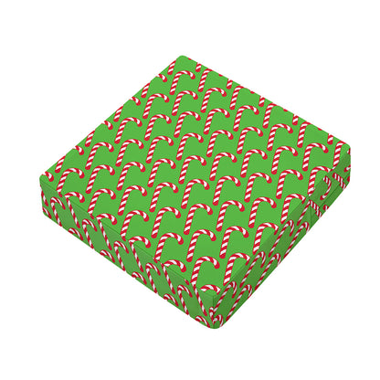 Merry Christmas Candy Cane Pattern Print Outdoor Seat Cushion Cover