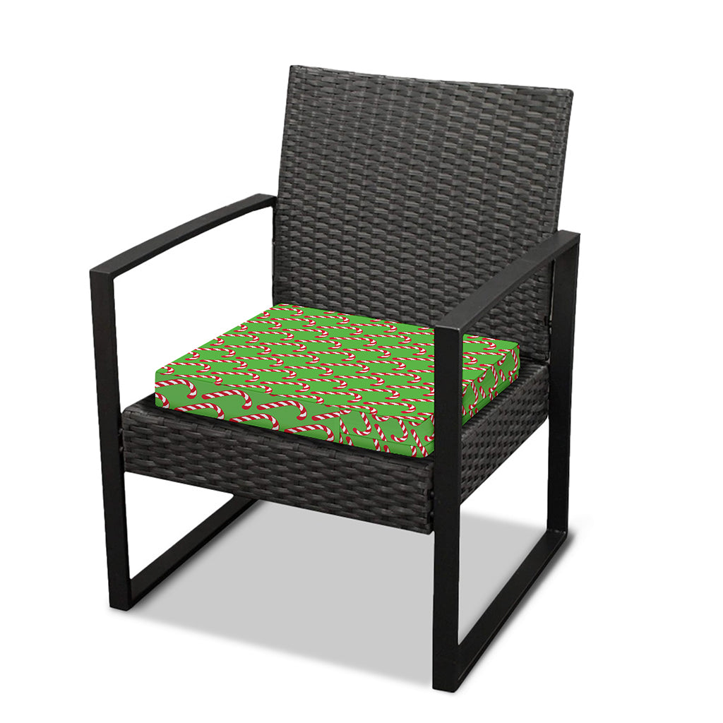Merry Christmas Candy Cane Pattern Print Outdoor Seat Cushion Cover