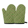 Merry Christmas Candy Cane Pattern Print Oven Mitts