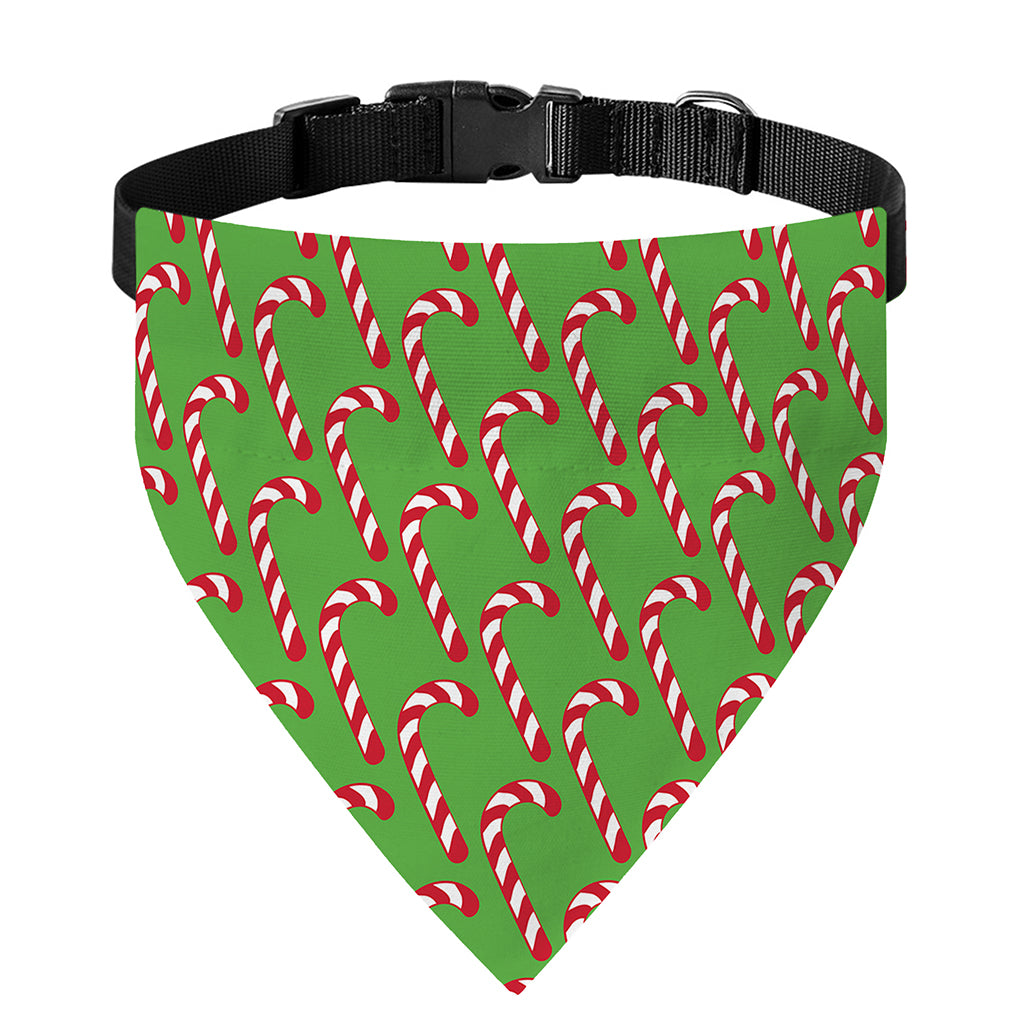 Merry Christmas Candy Cane Pattern Print Over The Collar Dog Bandana