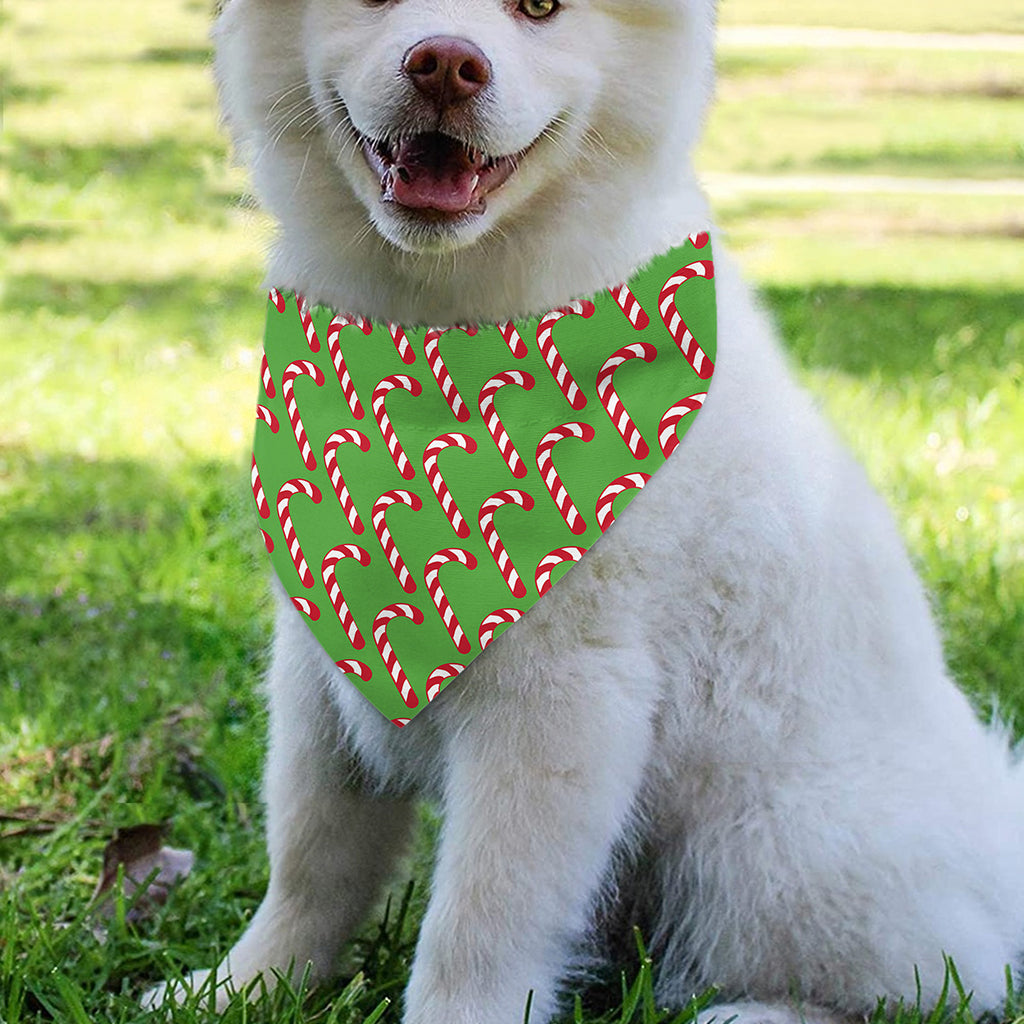 Merry Christmas Candy Cane Pattern Print Over The Collar Dog Bandana