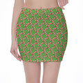 Merry Christmas Candy Cane Pattern Print Pencil Mini Skirt