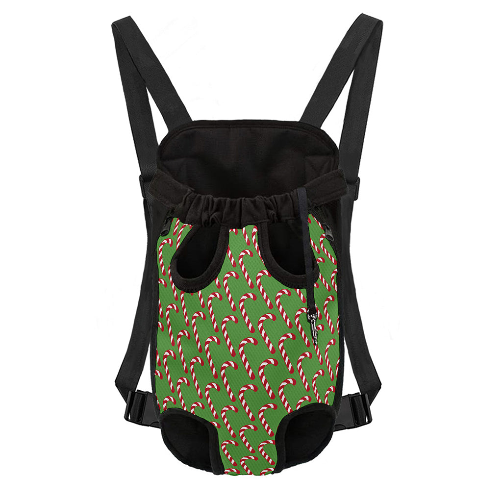 Merry Christmas Candy Cane Pattern Print Pet Carrier Backpack