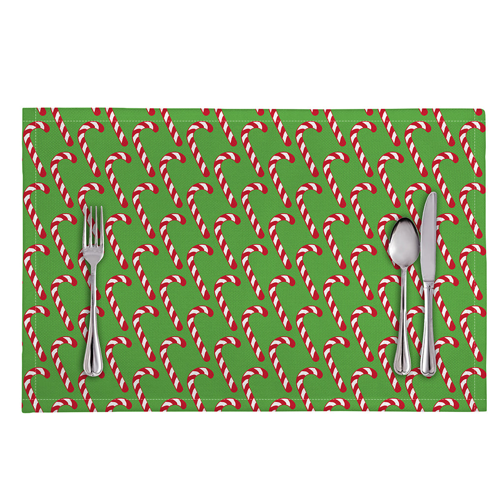 Merry Christmas Candy Cane Pattern Print Placemat