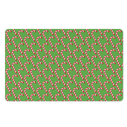 Merry Christmas Candy Cane Pattern Print Polyester Doormat