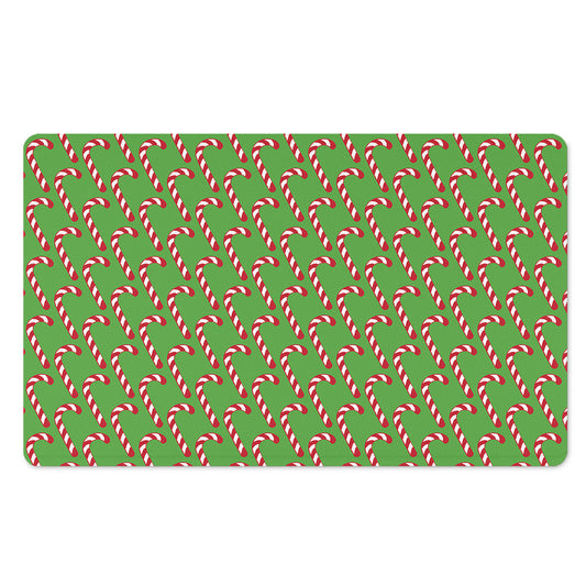 Merry Christmas Candy Cane Pattern Print Polyester Doormat