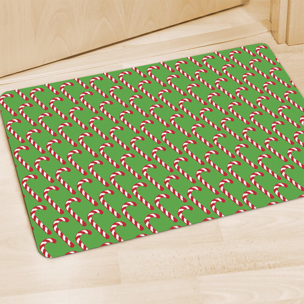 Merry Christmas Candy Cane Pattern Print Polyester Doormat