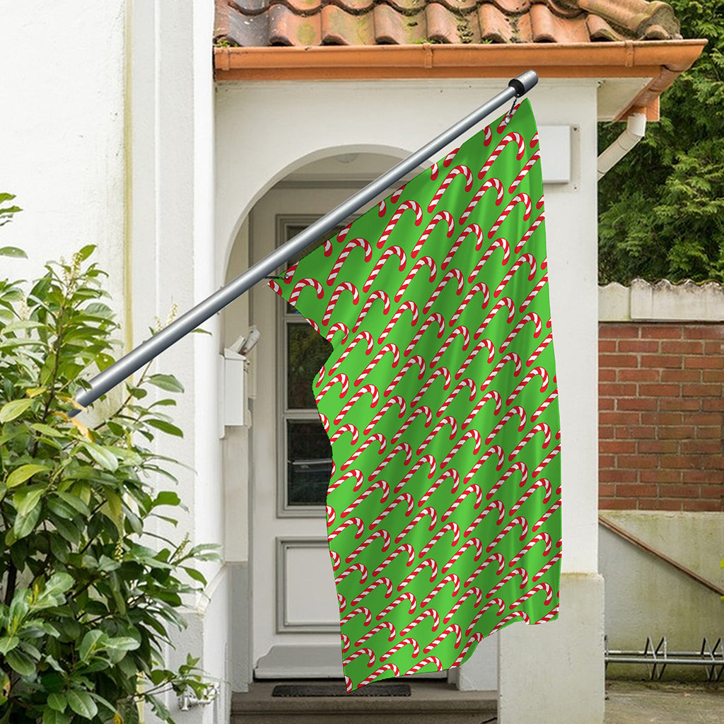 Merry Christmas Candy Cane Pattern Print Polyester Flag